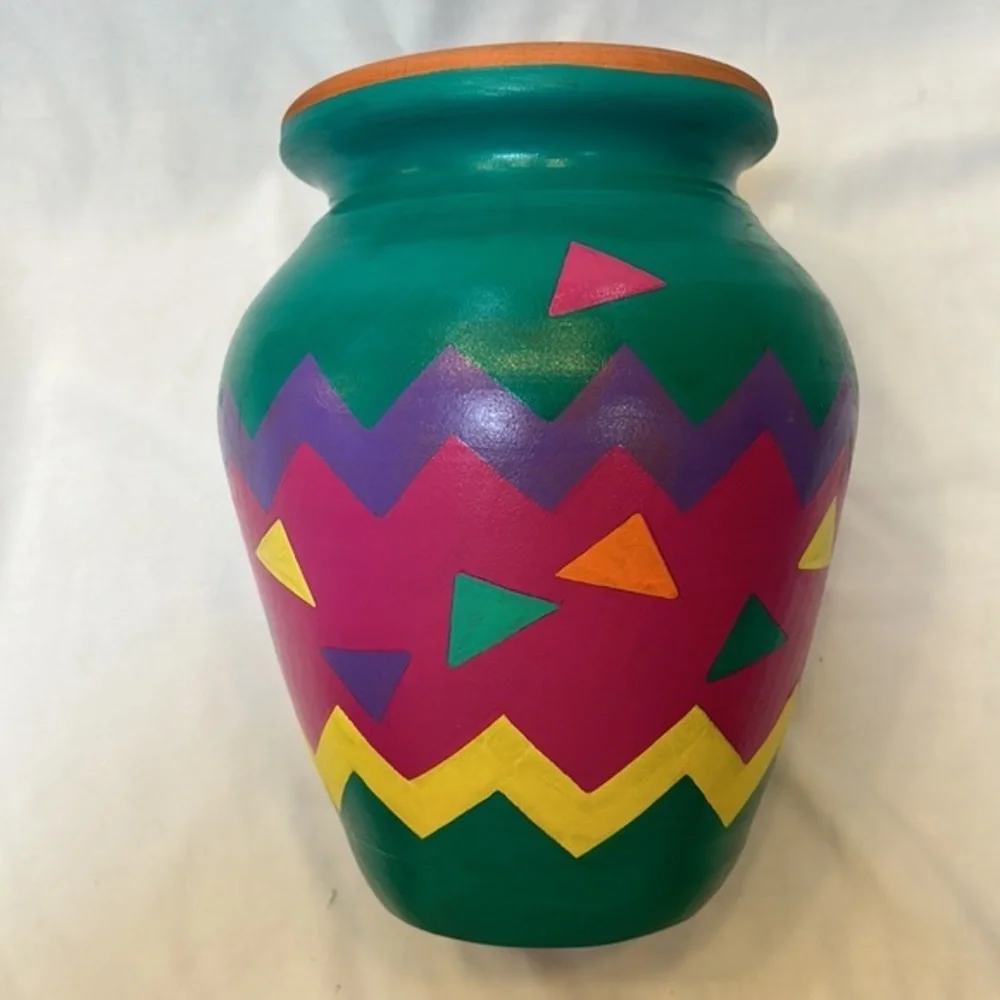 Painted Terra Cotta Vase/Pot